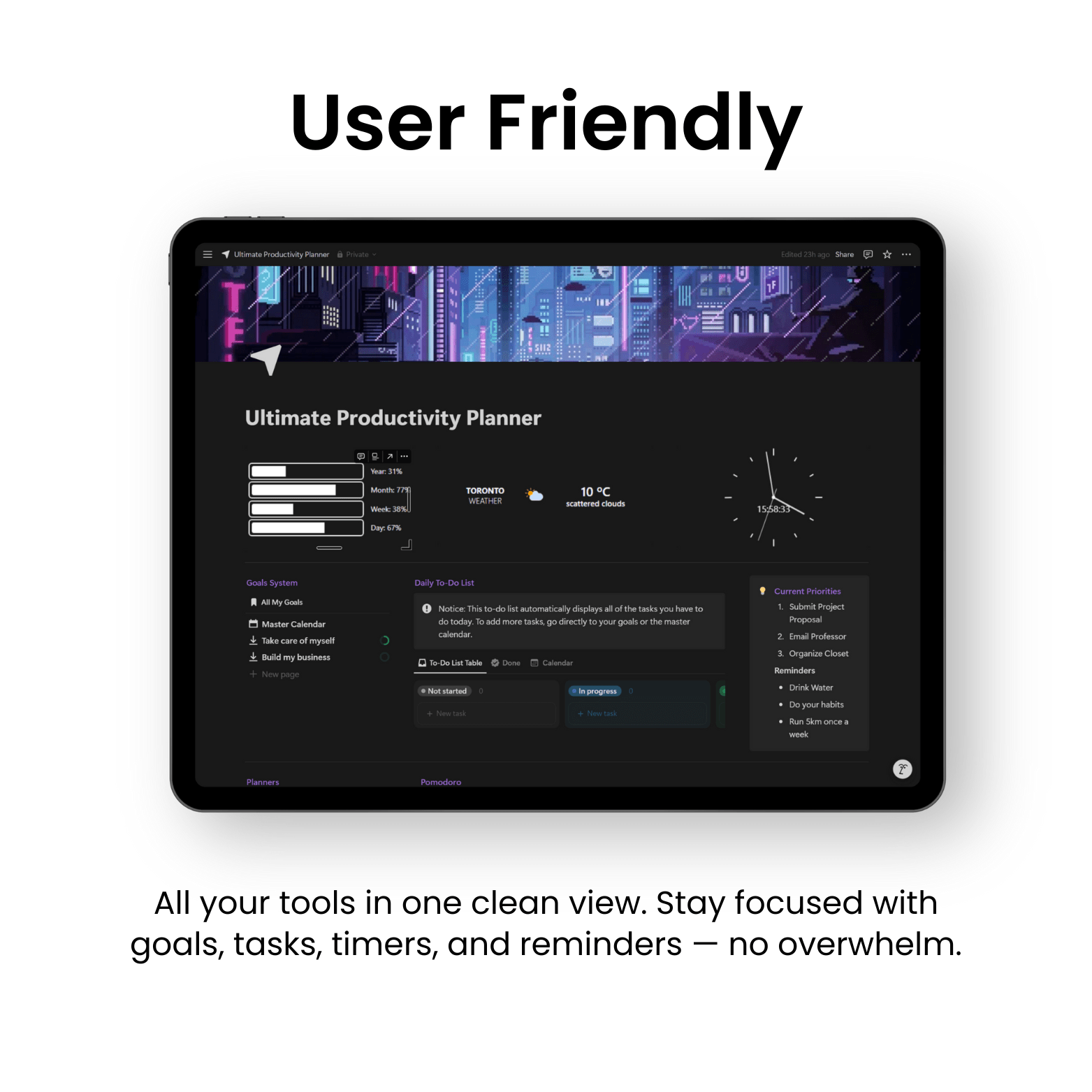 Ultimate Productivity Planner - Oliver Notion