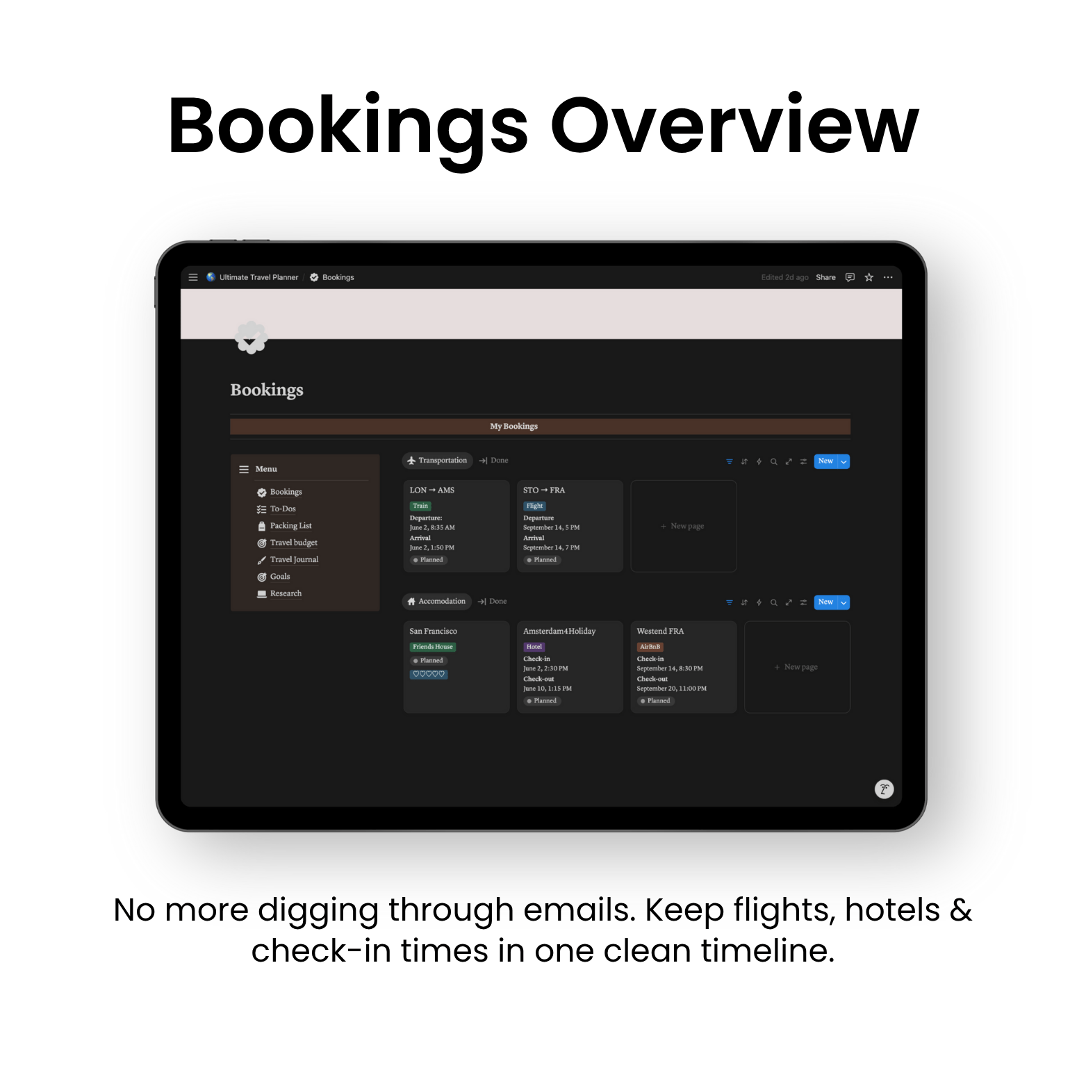 Ultimate Travel Planner - Oliver Notion