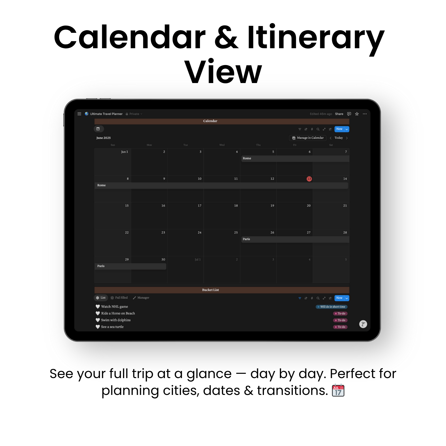 Ultimate Travel Planner - Oliver Notion