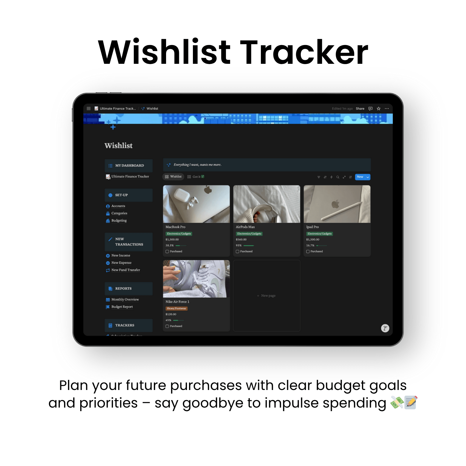 Ultimate Finance Tracker - Oliver Notion