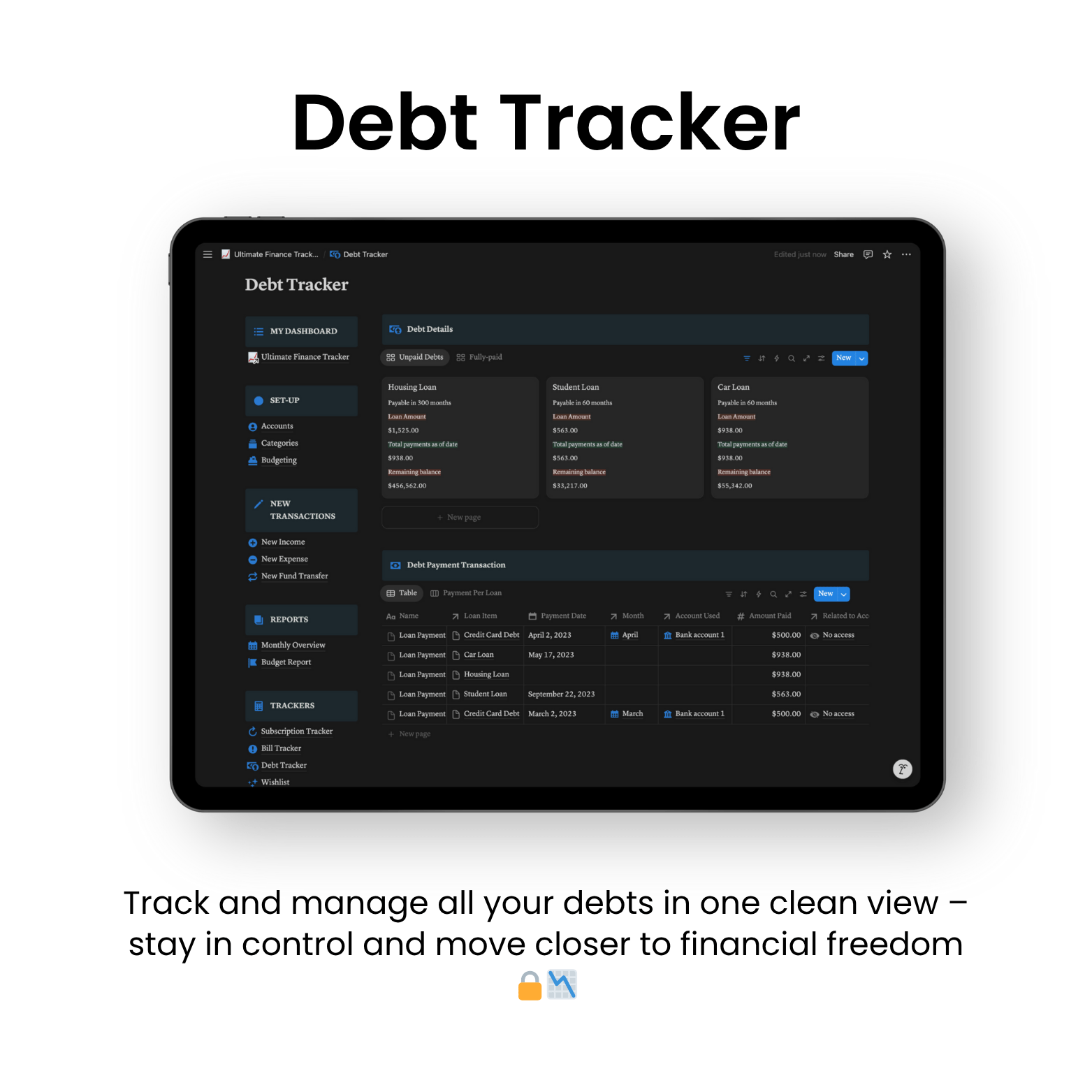 Ultimate Finance Tracker - Oliver Notion